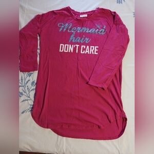 Mermaid Nightgown Nightshirt Womens Size Medium Deep Pink
